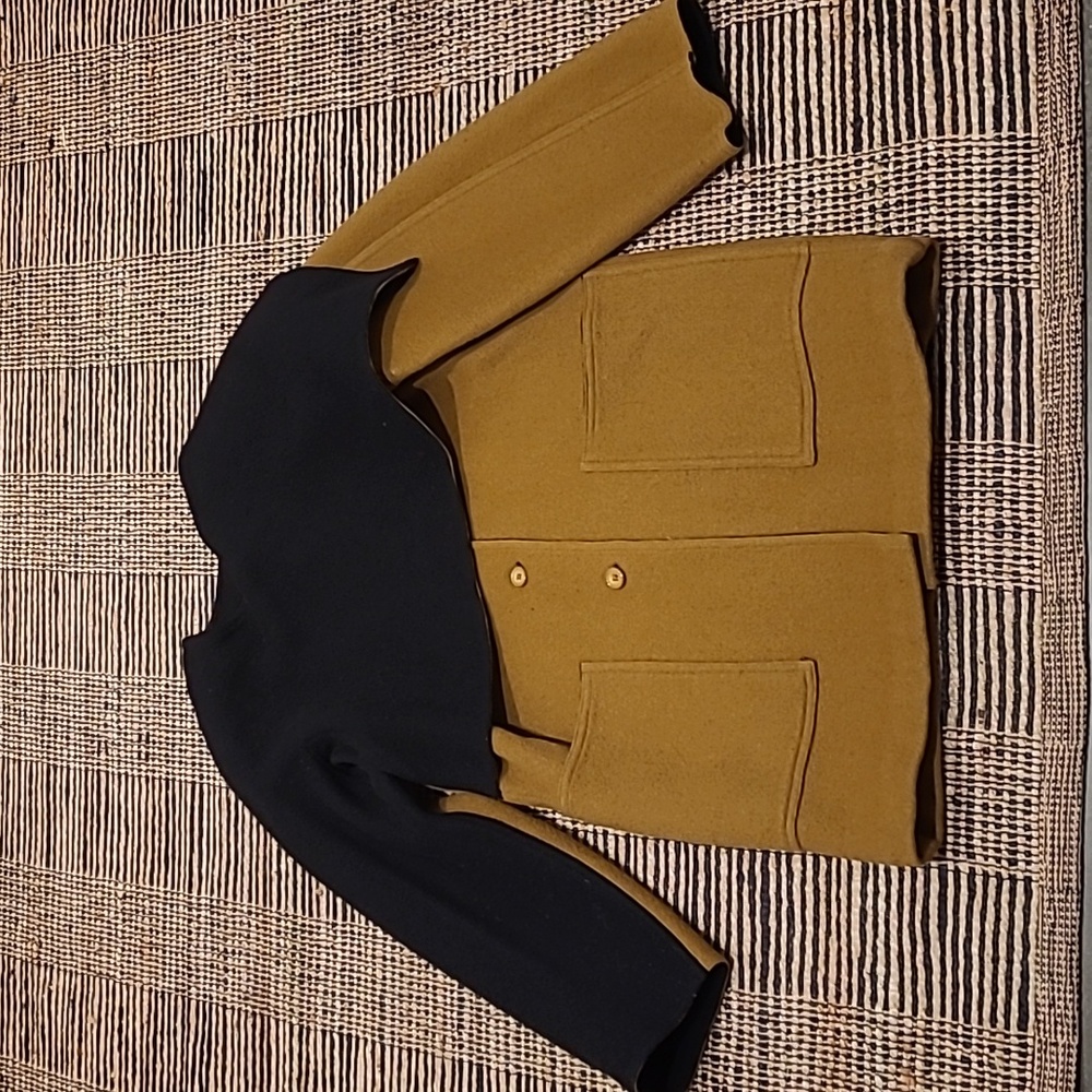 WOOL COAT WITH BUILT-IN SCARF